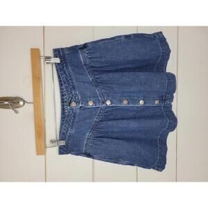 American Eagle Outfitters size 6 blue denim a line button down mini skirt